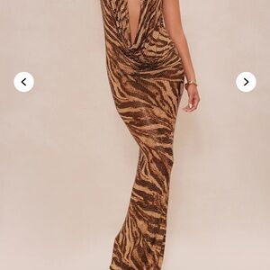 Fashion Nova Brown and Black Maxi Dress